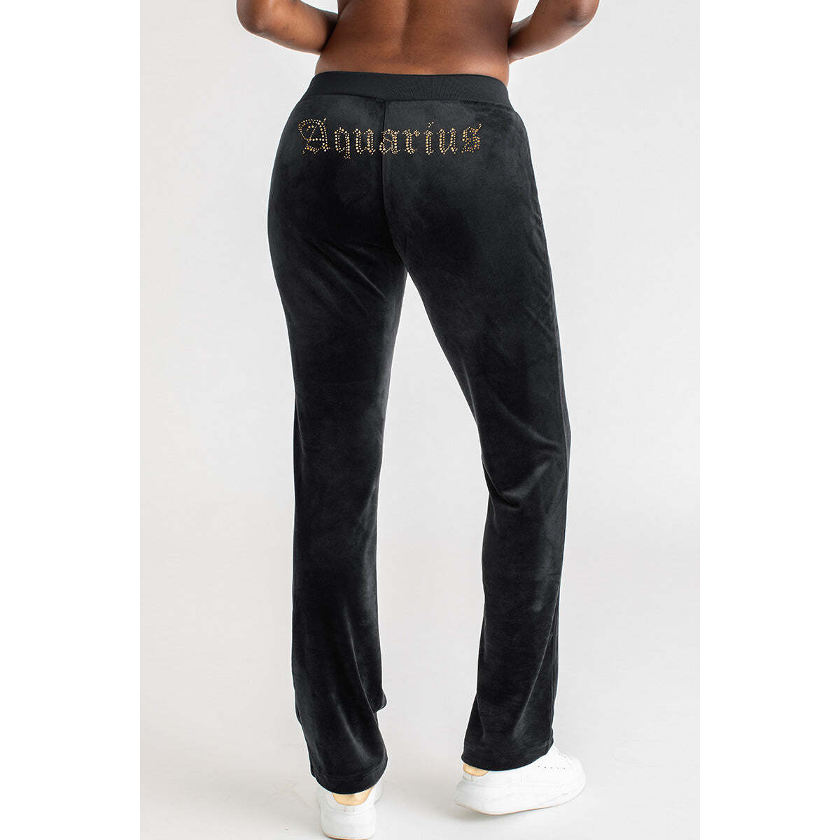 Aquarius Customizable Big Bling Velour Track Pants