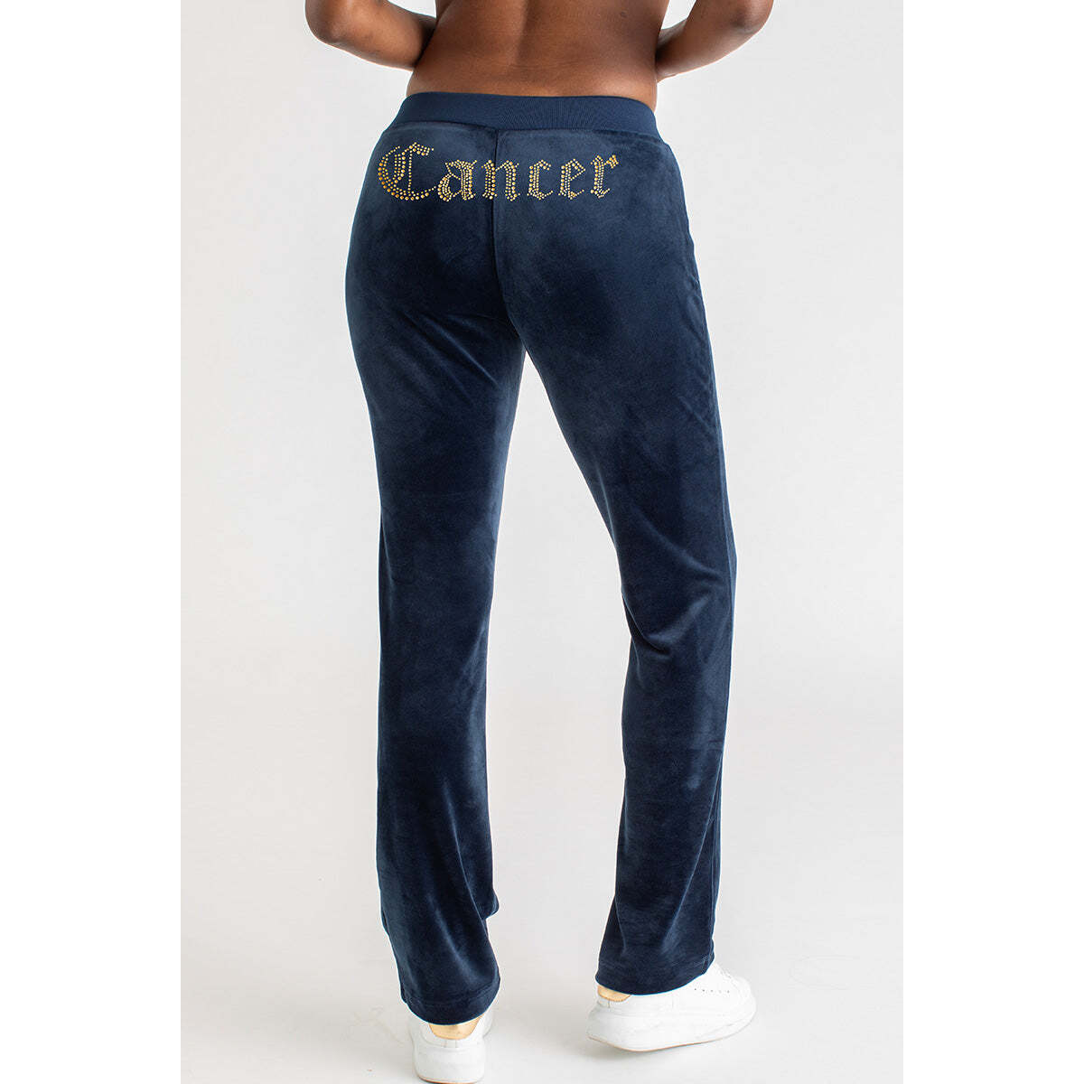 Cancer Customizable Big Bling Velour Track Pants