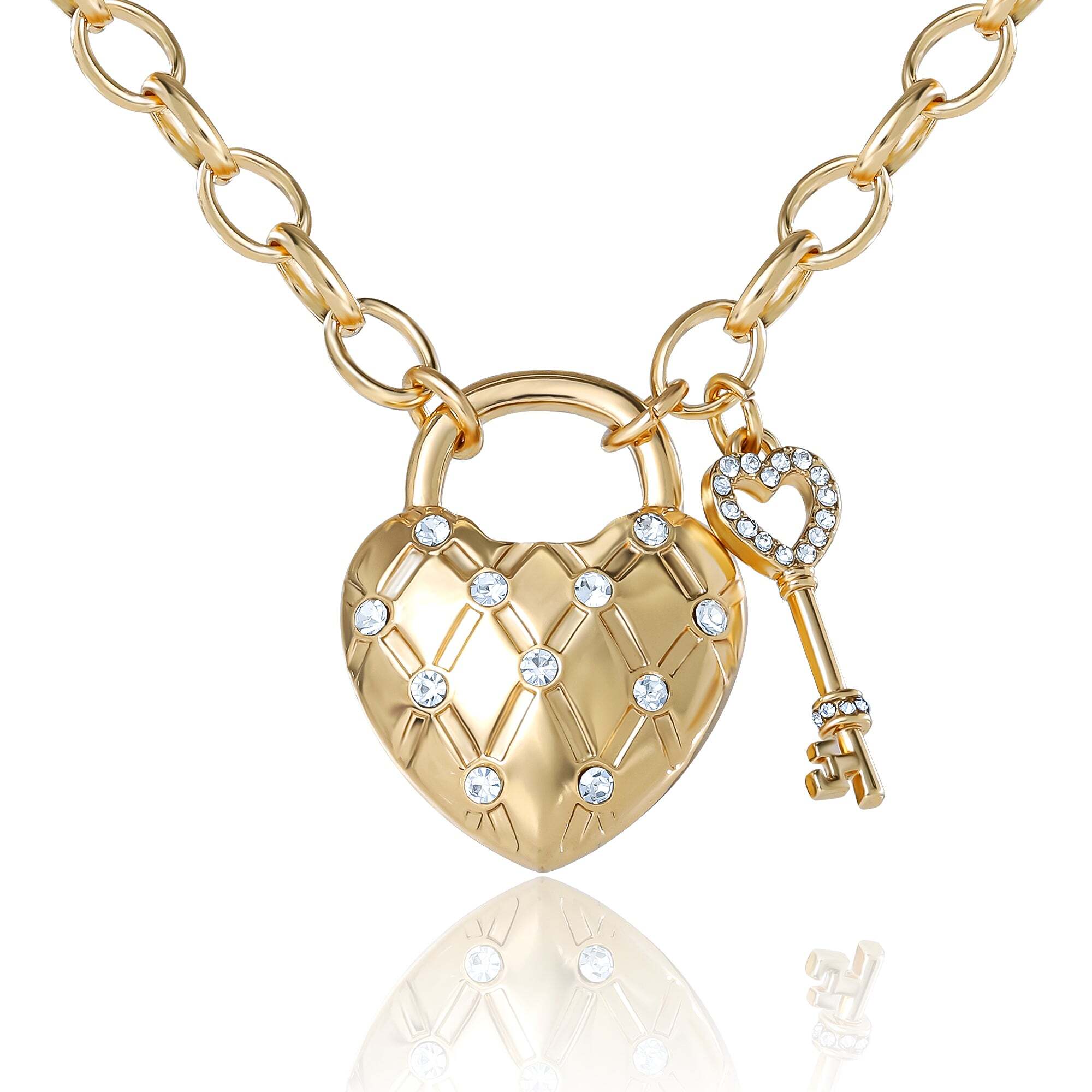 Pearl Station Heart Pendant Necklace