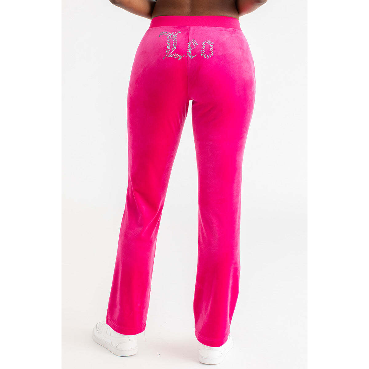 Leo Customizable Big Bling Velour Track Pants