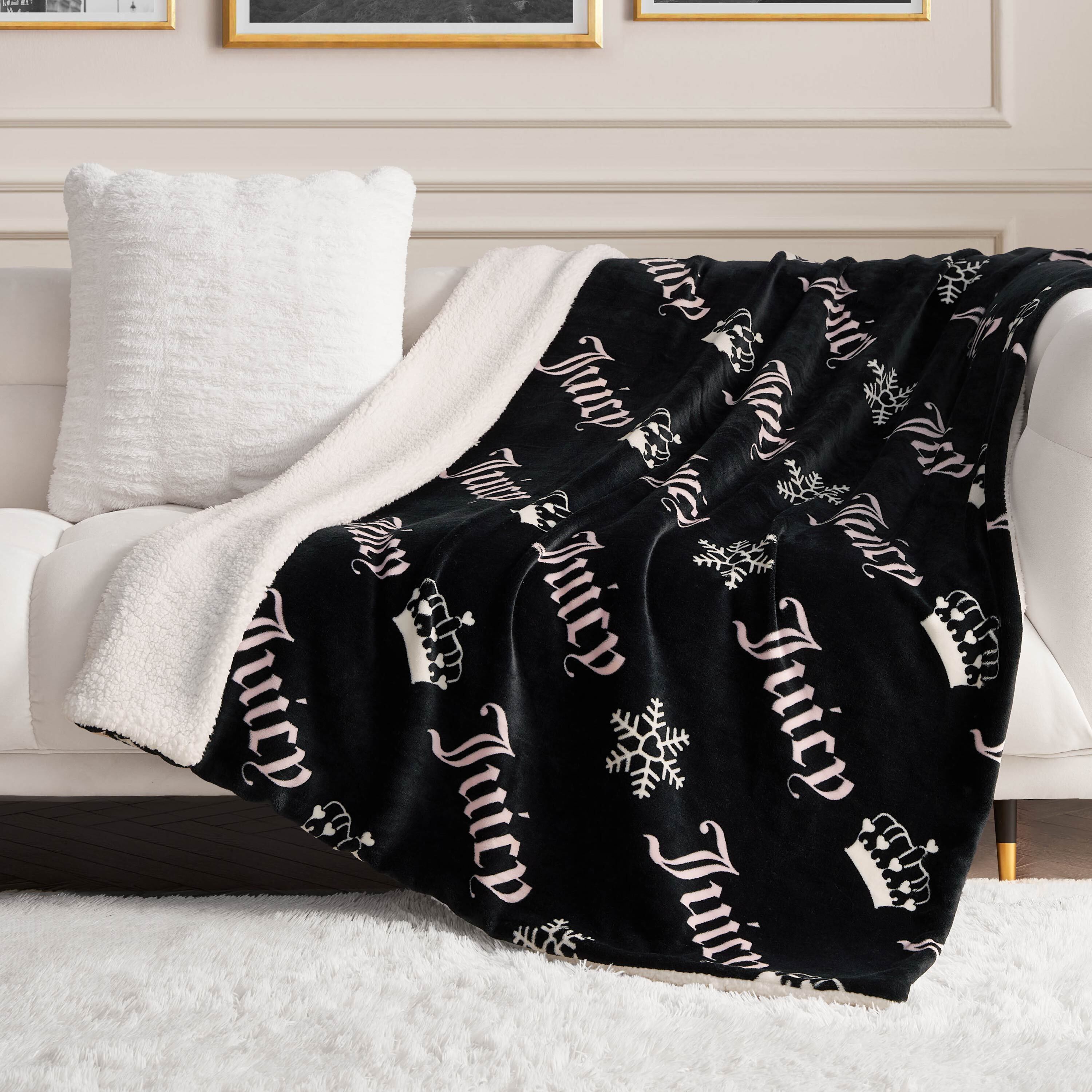 Plush Reversible Sherpa Throw Blanket