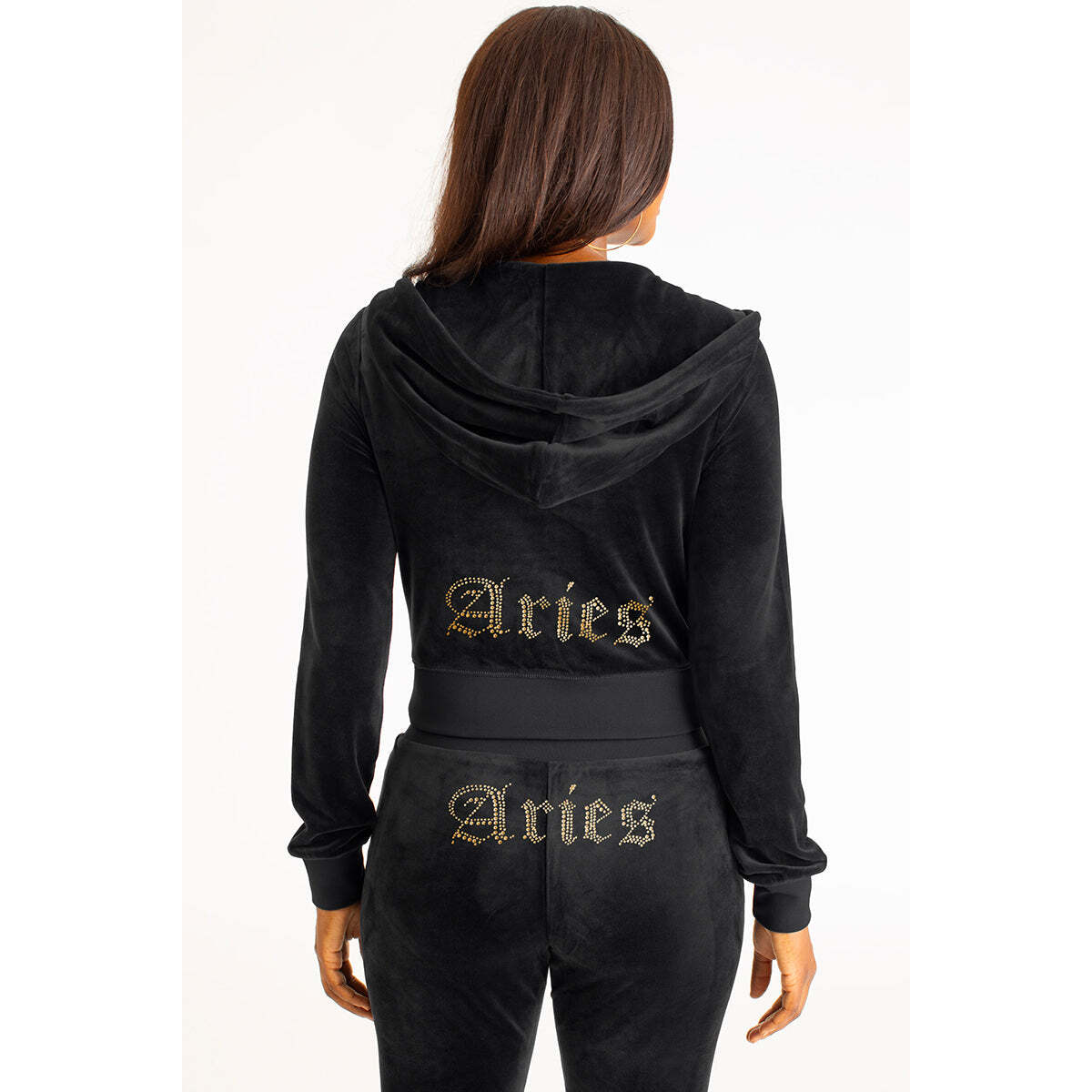 Aries Customizable Big Bling Velour Hoodie