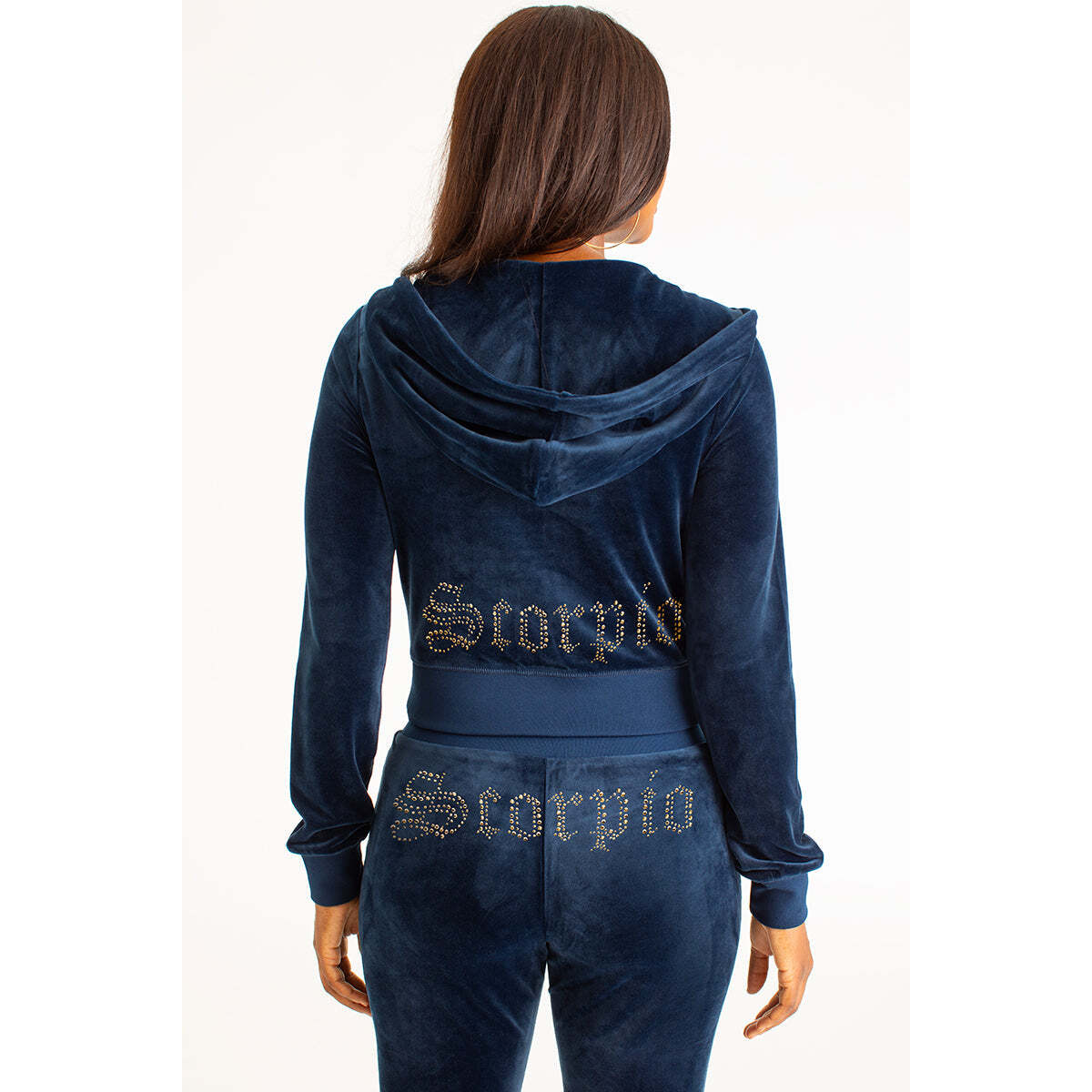 Scorpio Customizable Big Bling Velour Hoodie